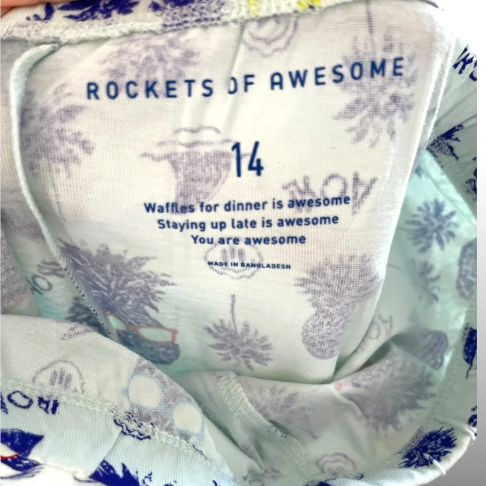 NWOT Rockets of Awesome Girls Pineapple Pajama Pants Sz 14 - Picture 3 of 4